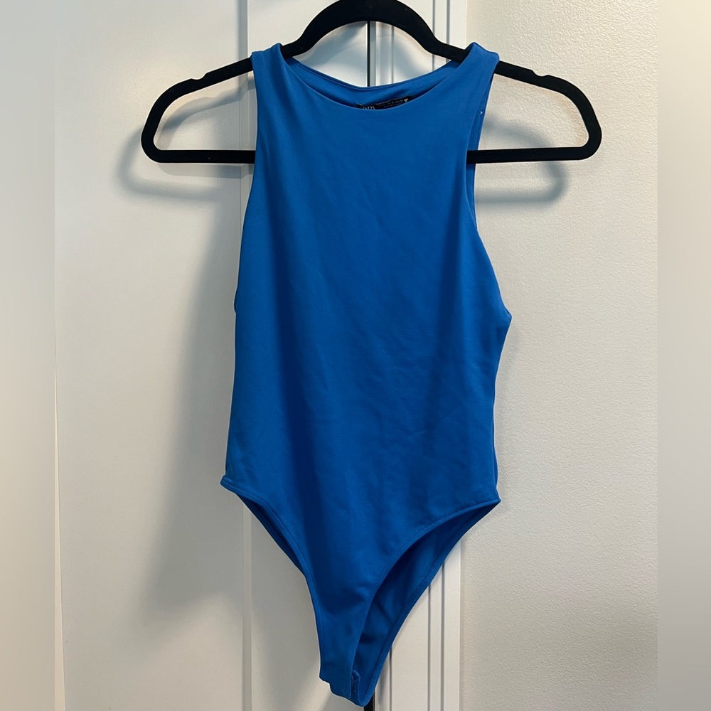NWT Zara Women’s Blue Bodysuit Size S